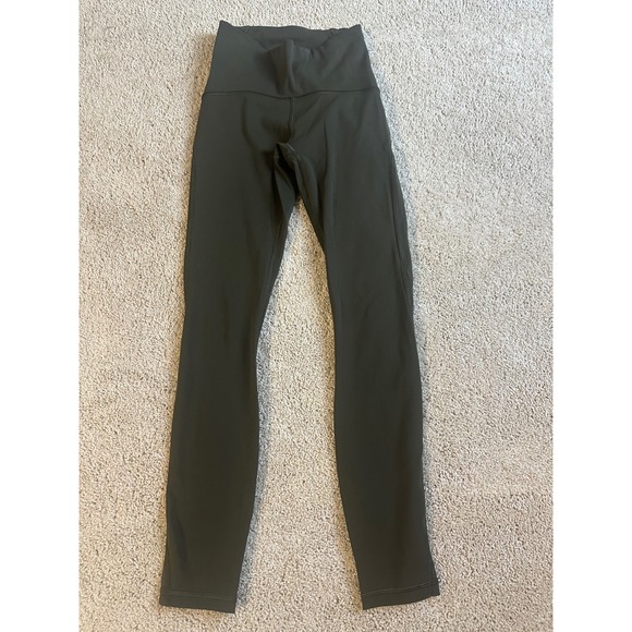 Lemon Pants - Lululemon Leggings Size 2 Activewear Yoga Pants Olive Green‎ High Rise
